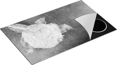 Chefcare Inductie Beschermer Bloemkool op Grijze Marmer - Zwart Wit - 85x52 cm - Afdekplaat Inductie - Kookplaat Beschermer - Inductie Mat
