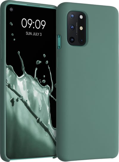 kwmobile telefoonhoesje geschikt voor OnePlus 8T - Hoesje met siliconen coating - Smartphone case in dennengroen