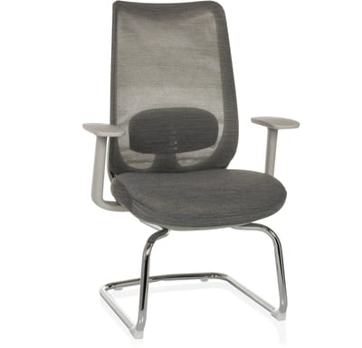 Sledestoel / bezoekersstoel MILESTON V mesh / stof grijs hjh OFFICE