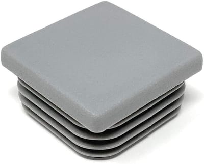 10x Vierkante Buisdoppen 50x50mm - Lamellenstoppen voor Buitenmaat 44-48,4mm - Verkeersgrijs