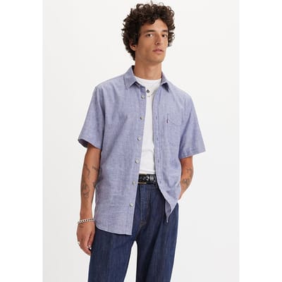Levi's S/s Casual Shirt Blue Maat: XS | Casual Overhemden Outlet | Heren | Blauw