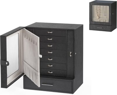 Grote juwelendoos met 10 lagen voor sieradenopslag - Organisatie voor kettingen, oorbellen en armbanden - Perfect cadeau voor vrouwen