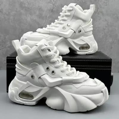 Herenschoenen Luxe Casual Sneakers voor Heren Comfortabele Platformlaarzen voor Heren Hoogteverhogende Ademende Hoge Sneakers Heren 44