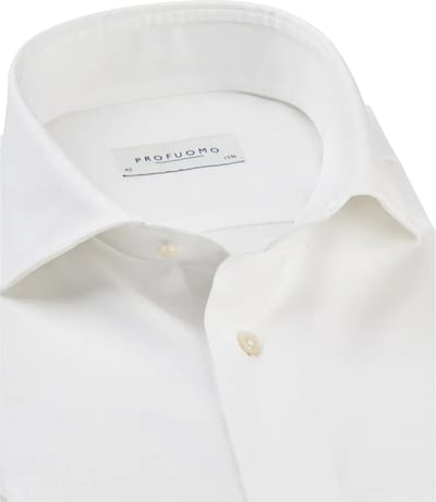 Overhemd Profuomo wit cutaway boord slim fit