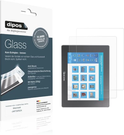 dipos – 2x Matte Pantserfolie geschikt voor Weintek cMT3092X | 9H Screenprotector