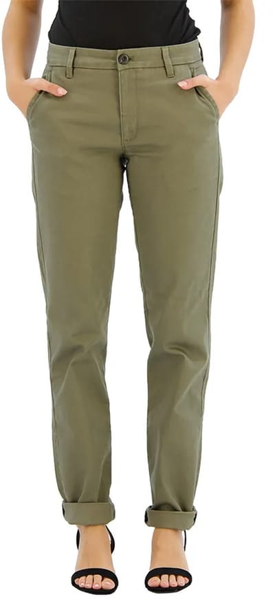 Dockers Weekend Regular Slim Ankle Fit Chino Broek Groen 24 / Long Vrouw