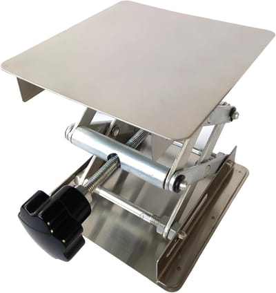 Schaarlift Laboratorium - Verstelbare Krik - Precisie Ondersteuning - Roestvrij Staal - 4x4 Platform - Zilver