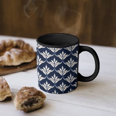 Magische Mok - Foto op Warmte Mokken - Koffiemok - Modern - Ontwerp - Blauw - Magic Mok - Beker - 350 ML - Theemok
