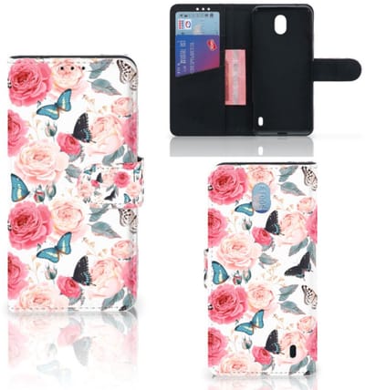 Nokia 1 Plus Hoesje Butterfly Roses