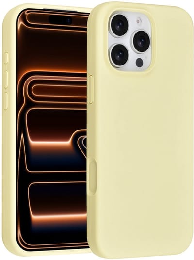 TUNIQ telefoonhoesje voor Apple iPhone 16 Pro Max - Siliconen backcover - Geel