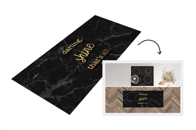 Keukenloper - Loper keuken - Quotes - Motivatie - Goud - Marmer - 120x50 cm - Keukenloper vinyl