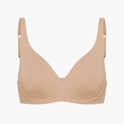 cfab - Katoenen beugelbeha zonder vulling - Beige - 75B - BH Zonder Beugel Voorgevormd - Ondergoed - Naadlos