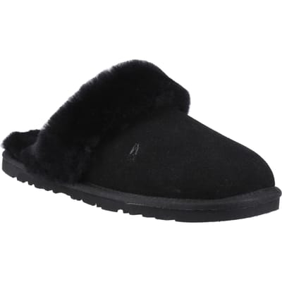 Hush Puppies Samantha Suede Dames Zwarte Pantoffels