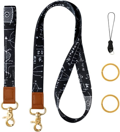 Travel Cords - Keycord Set van 2 Wiskunde Zwart-Wit - Stevig en stijlvol