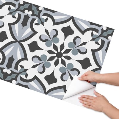 Coloray Meubel Wrap Folie - Zwart Meubelfolie - 65x130 cm - Meubelfolie Zelfklevend Rustieke tegels - Wrapfolie Keuken - Scandinavisch Meubelfolie - Decoratiefolie - Tafeldecoratie - Geometrische
