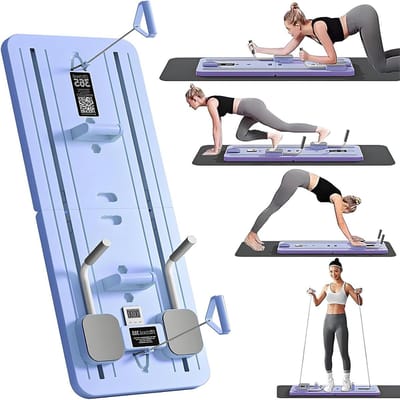 Pilates Board - Fitness Apparatuur - Full Body Workout - Automatische Rebound - 106 x 41 cm - Paars