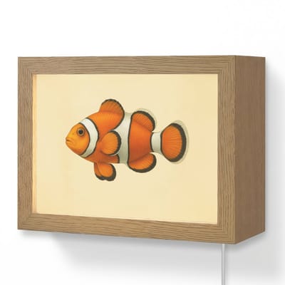 Wandlamp 20x15 cm - Oplaadbaar - Vis - Oranje - Strepen - Wandlampen binnen woonkamer - Slaapkamer lamp met kabel - Decoratieve nachtlamp - Vloerlamp snoer