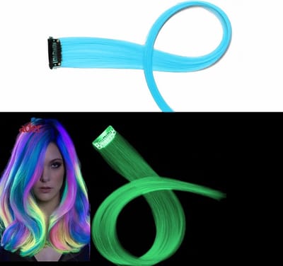 Hairextension Glow In The Dark - Clip In Haar - Haar Extension - Nephaar - Kunsthaar - Carnaval - Verkleden