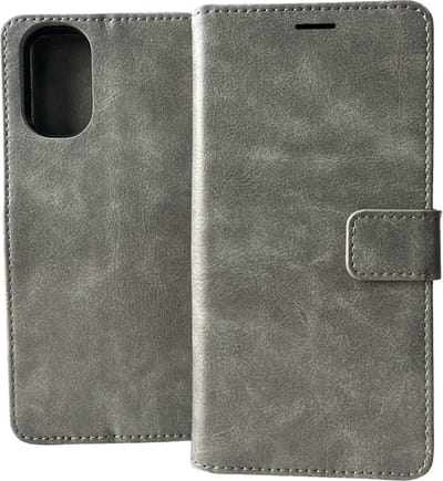 Portemonnee Bookcase Hoesje Geschikt voor: Motorola Moto E32 / E32s - Grijs