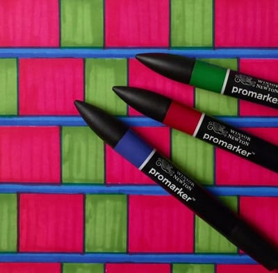 Winsor & Newton 0290194 Promarker Set 3 stuks – Vibrant Tones 2 – Alcoholmarkers met dubbele punt