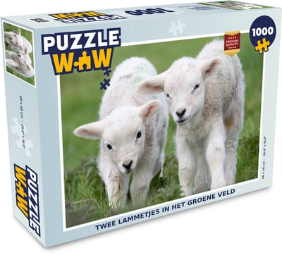Puzzel Twee lammetjes in het groene veld - Legpuzzel - Puzzel 1000 stukjes volwassenen