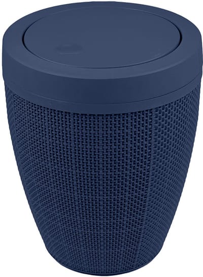Badkamerprullenbak met swingdeksel 'Hessian' - 5 Liter - Donkerblauw