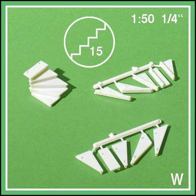 Schulcz Maquettebouw Hoektreden links 20mm 1:50 wit