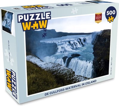 Puzzel De Gullfoss-waterval in IJsland - Legpuzzel - Puzzel 500 stukjes
