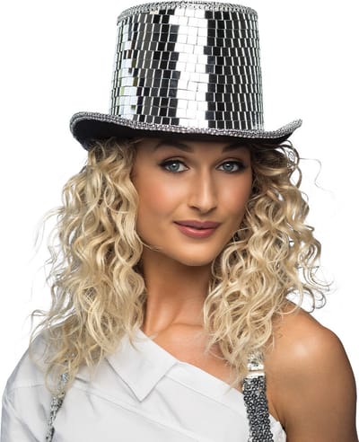 Boland - Hoed Disco Zilver - 59 - Volwassenen - Unisex - 80's & 90's - Retro - Carnaval - Themafeest