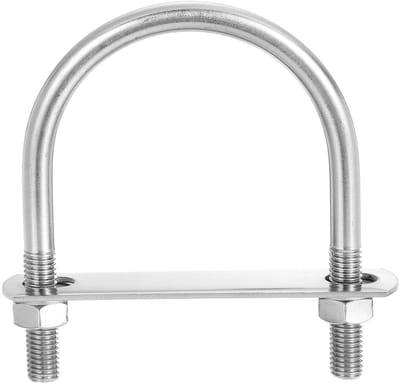 Dailygoods - QUARKZMAN Ronde U-bouten, 8 sets 89 mm, breedte binnen 123 mm, lengte M10 bouten met U-klem van roestvrij staal 304 met moeren en platen, voor bootaanhangers
