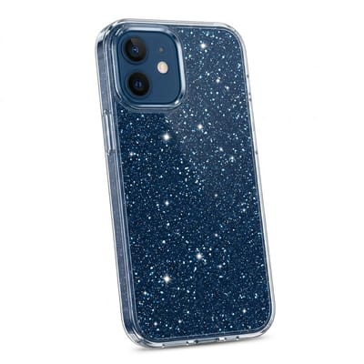 Glitter Hoesje Geschikt voor iPhone 12 Telefoonhoesje Case transparant