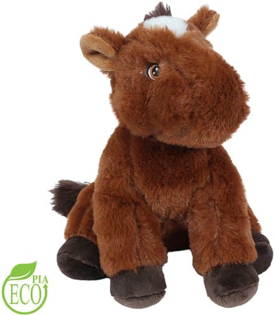 PIA Soft Toys - Pluche Eco Knuffel Paard - zittend - 20 cm