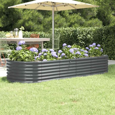 vidaXL - Plantenbak - 224x80x36 - cm - gegalvaniseerd - staal - antracietkleurig
