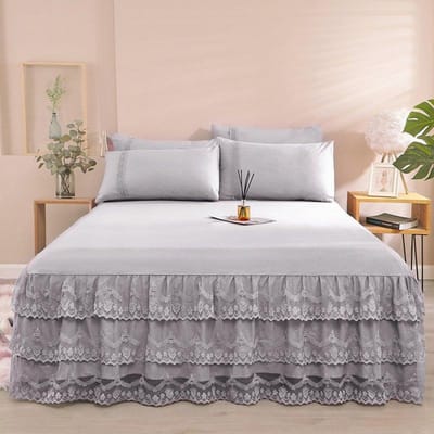 1 STuks effen kleur eenvoudig waskatoen bedrok slaapkamer beddengoed kantafwerking volledige dekking stof 180X200 comfortabele bedovertrek geen kussen 150cmx200cm white
