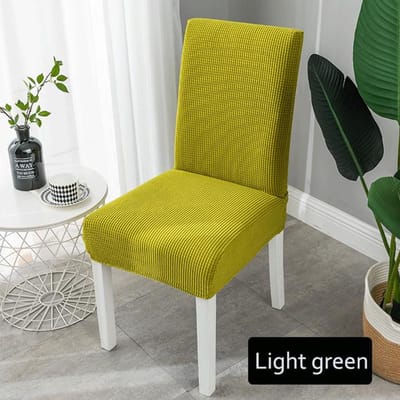 Massieve Jacquard Stoelhoezen Stretch Voor Bruiloft Eetkamer Kantoor Gebruik Banket Housse De Chaise Stoelhoes Duurzaam 1pcs lichtgroene kleur