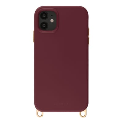 Selencia Hoesje - Geschikt voor iPhone 11 - Rivièra geschikt voor MagSafe Backcover met afneembare haakjes - Bold Burgundy