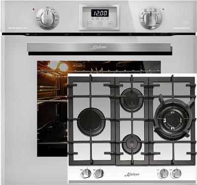 Kaiser - Inbouwoven - EG 6374 W - met telescoopgeleider - 79L - incl gaskookplaat - inbouwkookplaat - KCG 6394 W