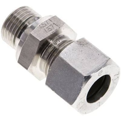 12L & M16x1.5 RVS Rechte Snijringkoppeling Buitendraad 315bar FKM ISO 8434-1