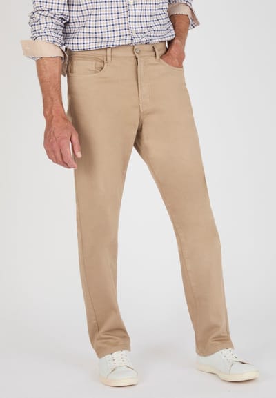 Damart - Broek 5 zakken recht model - Heren - Beige - 46