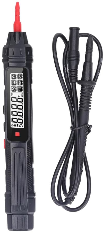 Digitale Spanningsmeter - Test Pen - Elektrische Metingen - Automatische Functiedetectie - Compact Formaat - Grijs