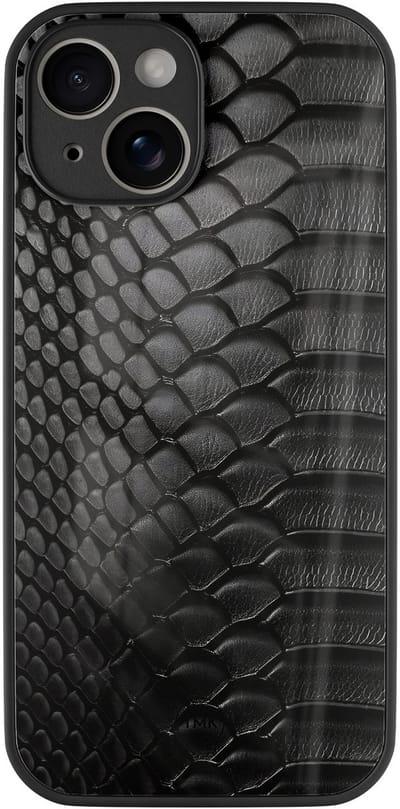 Hoesje geschikt voor Apple iPhone 14 - Black snake - Zwart - TPU luxe case (glossy toplaag) - Slangenprint - Hardcase backcover zwart