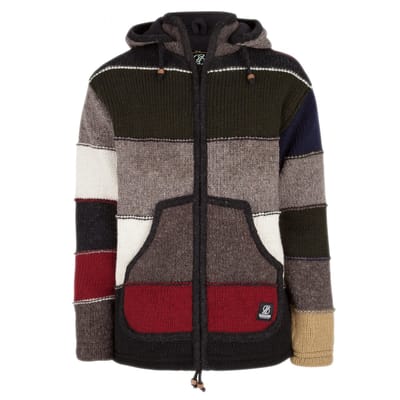 Gebreid Wollen Heren/Uni Vest van Schapenwol met Polyester Fleece voering en afneembare capuchon - SHAKALOHA - M Zito ZH M