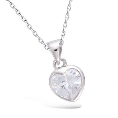 CHIVAL Love Spark Ketting – 925 Zilver – Hartvormige Zirkonia Hanger – Tijdloos & Romantisch – Hypoallergene Dames Ketting – Luxe en Elegan - Cadeau voor Haar - Liefde - Love - Hals - Geschenkverpakking - Sieraad