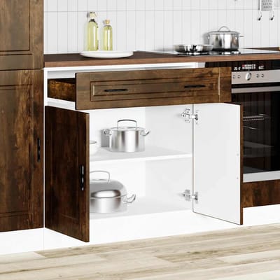 vidaXL - Onderkast - "Porto" - bewerkt - hout - gerookt - eikenkleurig