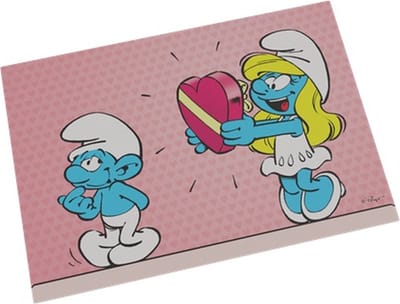 Smurfen magneet met hart / verliefd / verloofd - 8x5,5cm