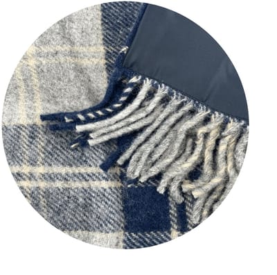 Picknickkleed Polo Navy Bannockbane - Wol - Leren Draagset - Waterdicht - 145x183cm - Tweedmill
