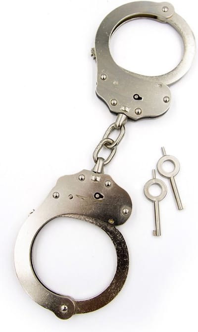 Mister B Cufs - Double Lock - Stalen Politiehandboeien Met Ketting - Zilver