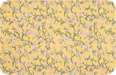WC mat 60x40 cm - Antislip - Bloemen - Motief - Geel - Toiletmat - Vloermat - Douchemat - Toilet tapijt - Toiletmatten