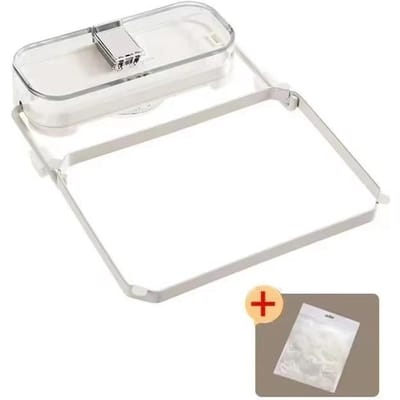1 stuks Keuken Zink Filter Afvoerrek Met 50 stuks Filtergaas Opvouwbare Zeefhouder Vuilnisnet Plank Voor Zink Accessoire wit