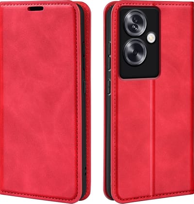 MobyDefend Hoesje - Geschikt voor Oppo A79 / OnePlus Nord N30 SE - Luxe Wallet Bookcase (Magnetische Sluiting) - Rood